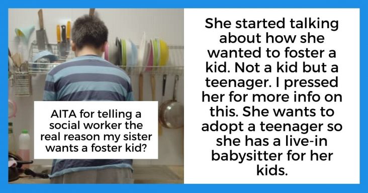 Brother Tells Social Worker Sister Only Wants Foster Kid To Make Them Do Housework, Drama Ensues
