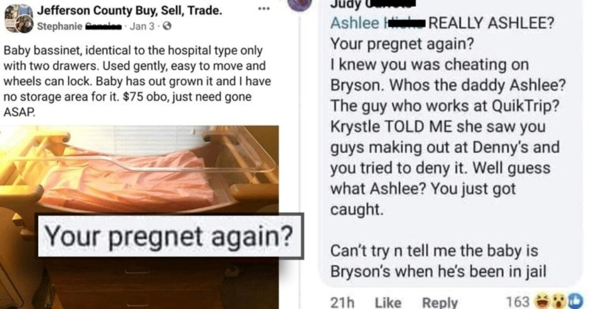 Hilariously Cringe Family Cheating Drama On Facebook Sale Of Baby Bassinet Goes Viral - grandgoldman.com
