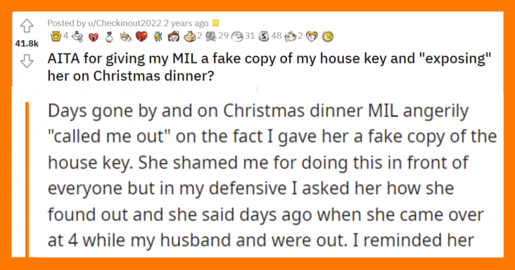 Woman Asks If They Are Wrong For Exposing MIL By Giving Her A Fake Key
