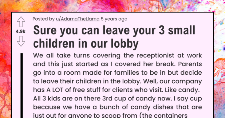 Parents Leave Their Kids Unattended In A Lobby, Berates Staff For Letting Them Eat Candy