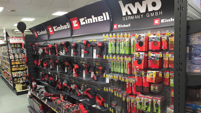 Einhell Italy Surpasses a Kilometer of Retail Displays
