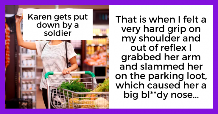 Karen Asks Young Soldier To Work For Her Because She Pays Taxes, Gets Put Down By The Soldier For Touching Him