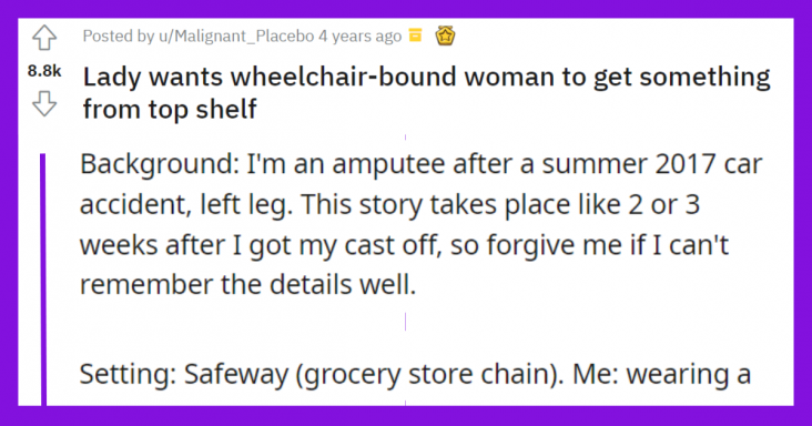 Karen Mistakes A Wheelchair-Bound Woman As An Employee And Requests Her To Retrieve Something From Top Shelf