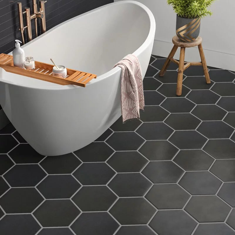 Black Tile Bathroom Floor Designs - grandgoldman.com