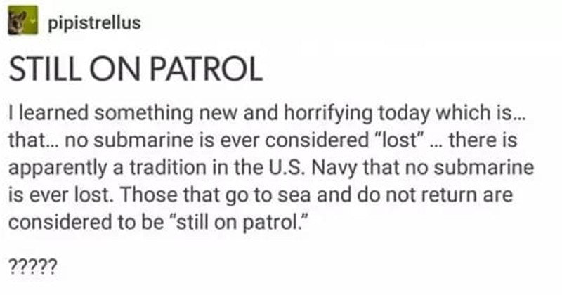 Submarines Are Never Really Lost, They Are Still On Petrol—A Tumblr Thread