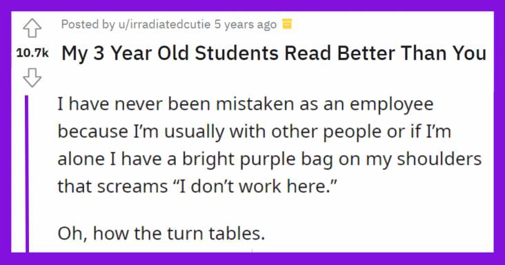 Karen Mistakes A Daycare Worker As A Store Employee, The Daycare Worker Suggests Her To Read More