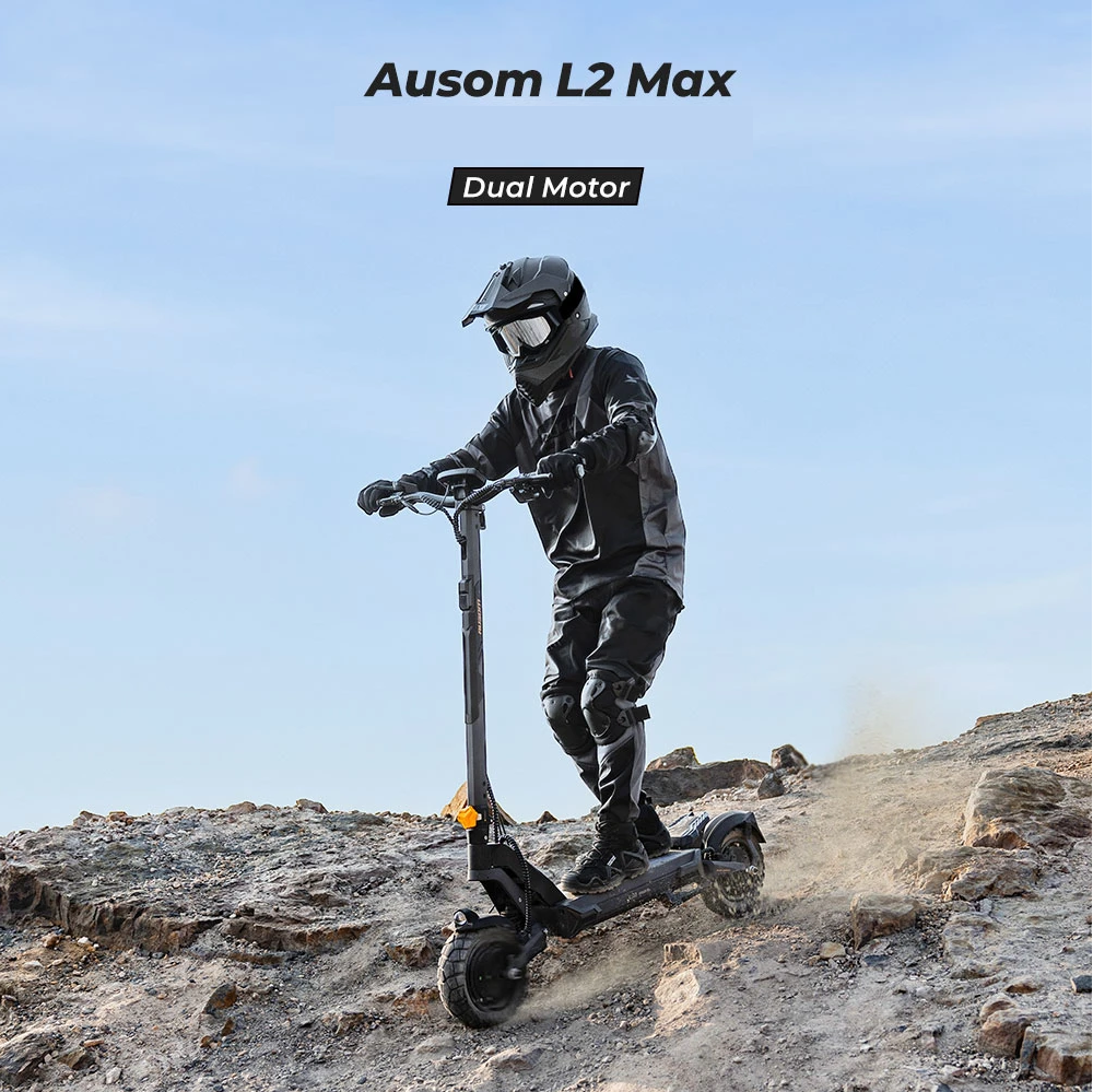 Ausom L2 Max… Is Kukirin G2 Master “Killer”!? With 2 Motors 1344W each, It goes there but they "get stuck" & at 65km/h it is a "bullet". At €679 KIT with HELMET €80 GIFT.