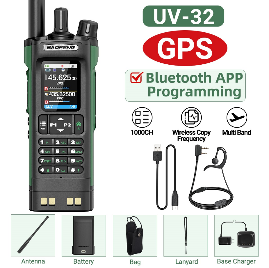 Dimpantos Wireless "SOIL". With 10W with GPS, Setting via App (bluetooth) and much more At €38 COMPLETE! Baofeng UV32