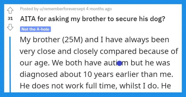 Sister Wants Her Brother To Tie His Dog Up So Her Puppy Doesn’t Feel Uncomfortable, Drama Ensues