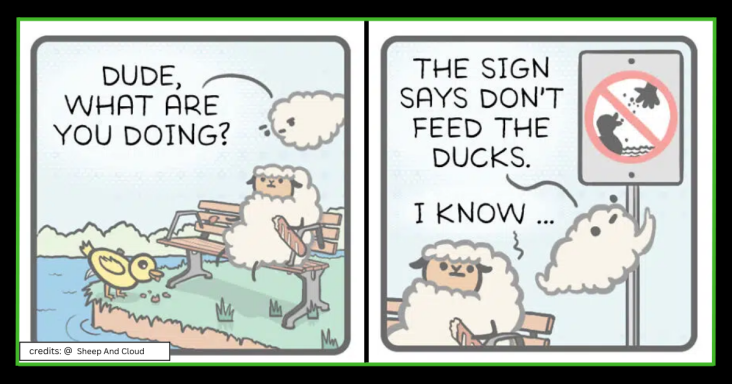 20 Comics That Depict The Amazing Adventures Of Life Of A Sheep And Clouds - grandgoldman.com