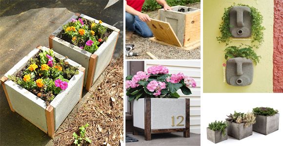 How to make a stylish concrete and wood planter for your patio! - grandgoldman.com