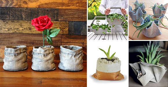 Learn how to make concrete pots using recyclable molds! - grandgoldman.com