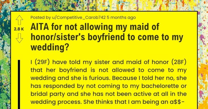 Brother Doesn’t Want Sister’s Boyfriend To Come At His Wedding, Family Drama Ensues - grandgoldman.com