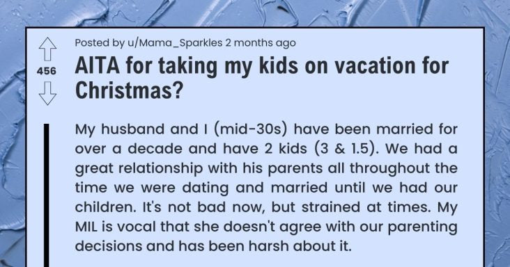 Mother Asks If She Would Be Wrong For Taking Her Kids On Vacation To Disney Cruise For Christmas