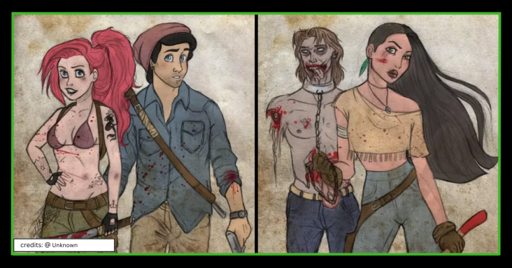 Artist Creates Amazing Comics By Mixing The Walking Dead And Disney - grandgoldman.com