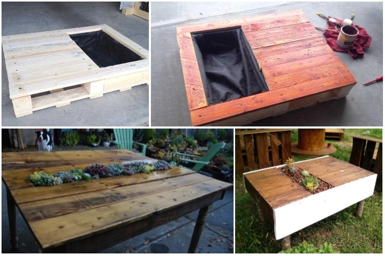 Make your own garden table with recycled pallets - grandgoldman.com