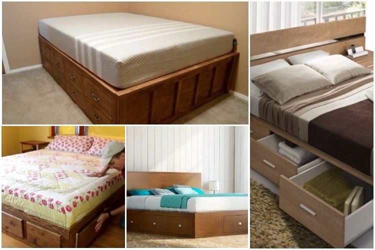 Build your own bed with built-in drawers - grandgoldman.com