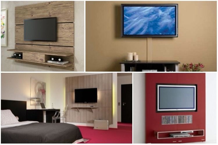 Place a wooden panel to hide the television cables - grandgoldman.com