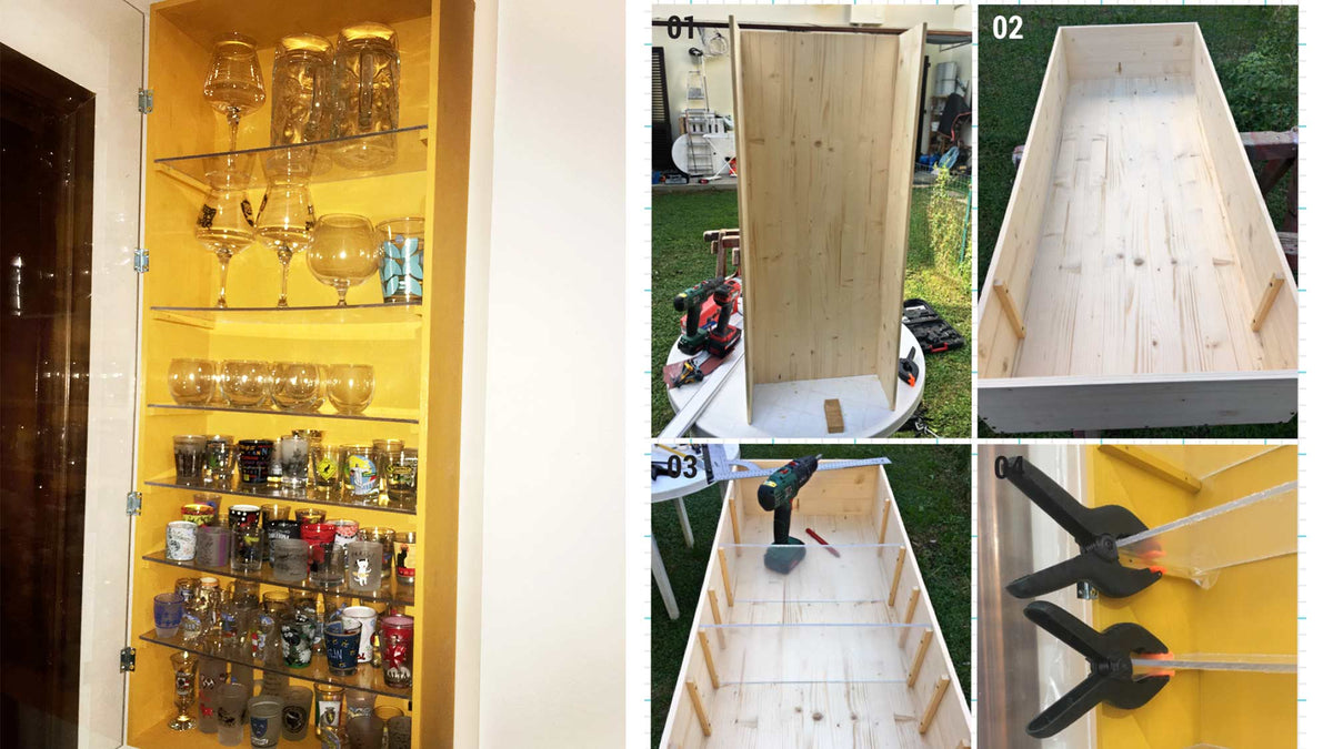 DIY Glass Display Cabinet for Glasses | Step-by-Step Guide
