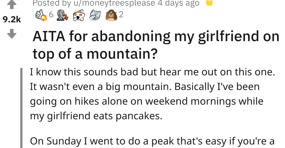 Guy Leaves His Girlfriend On Top Of The Mountain To Watch A FootBall Match