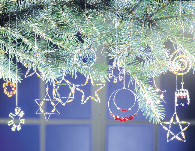 DIY Christmas Ornaments: Geometric Wire & Bead Decorations