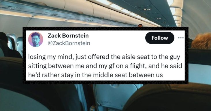 Boyfriend Gets Called Entitled After He Offers His Aisle Seat To A Stranger To Sit With His Girlfriend - grandgoldman.com