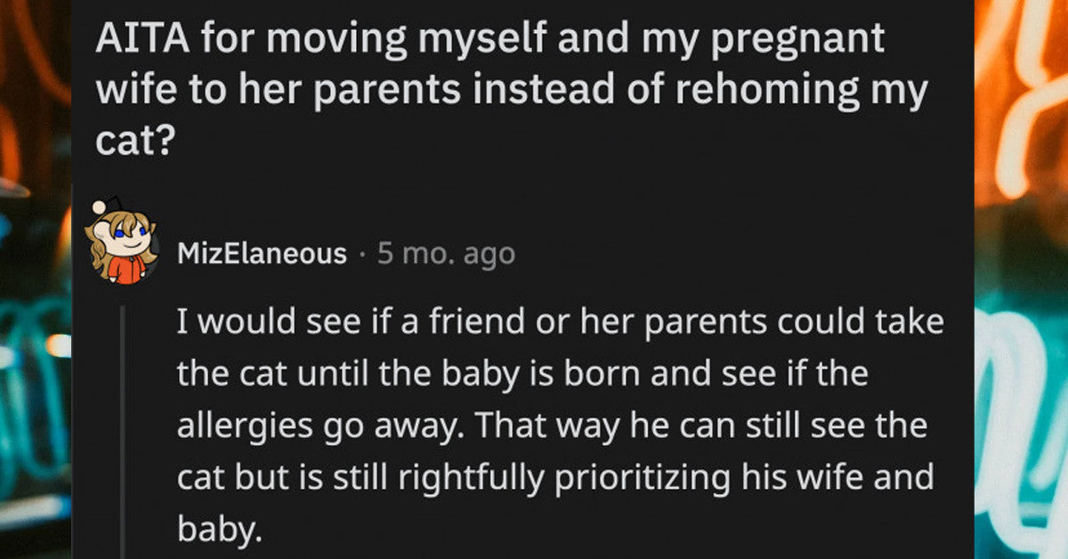 Pregnant Wife Gets Allergic To Cats, Wants Husband To Rehome His Cat, Husband Refuses - grandgoldman.com