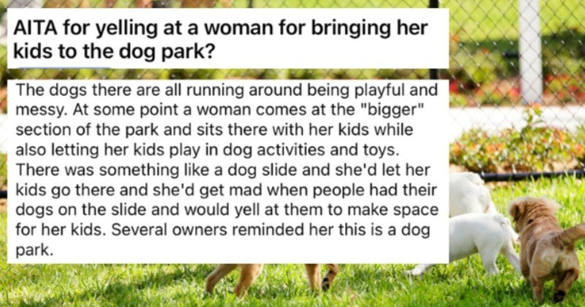 Karen Brings Her Kids To Play At Dog Park, Threatens To Sue Dog Owners
