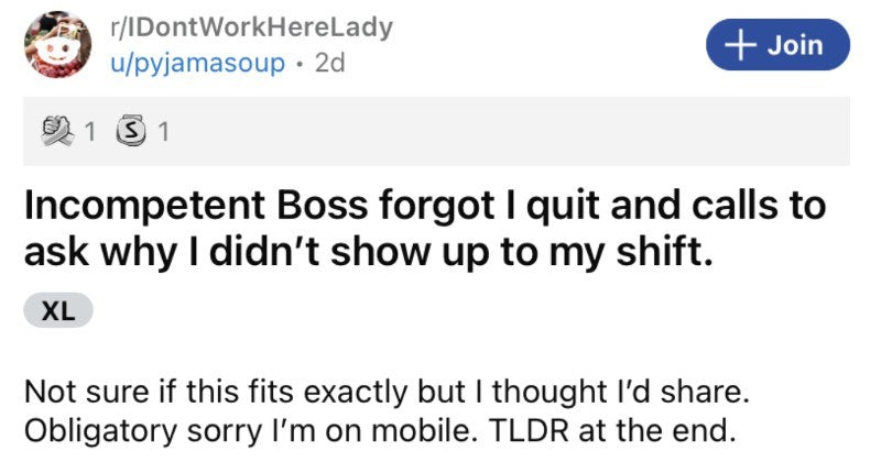 Incompetent Boss Forgets Employee Quit, Calls Them To Ask Why They Didn’t Show Up