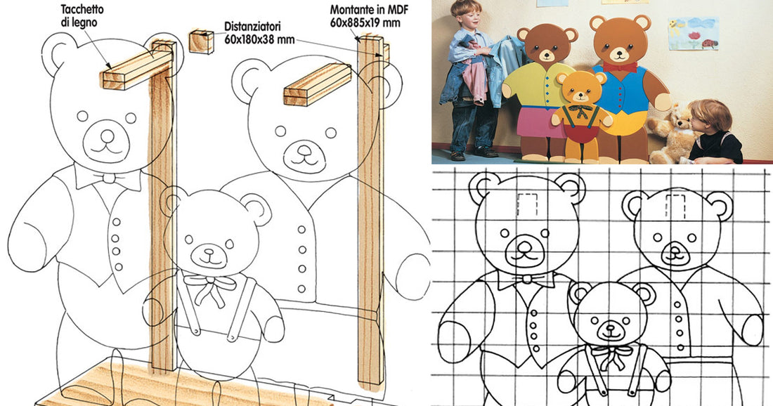 DIY Kids Coat Rack: Adorable Bear Family Design