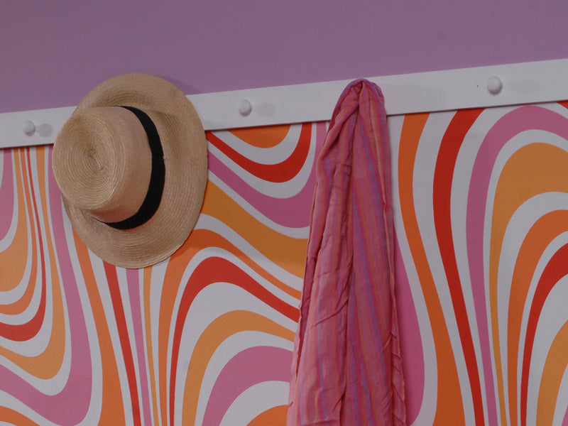 DIY Coat Rack with Retro Wallpaper | Step-by-Step Guide