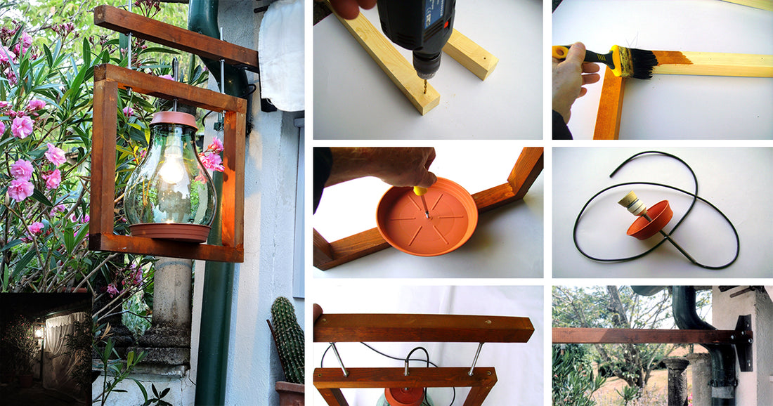 Rustic Demijohn Wall Light: A DIY Outdoor Lamp