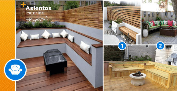 Corner with Outdoor Wooden Benches! - grandgoldman.com