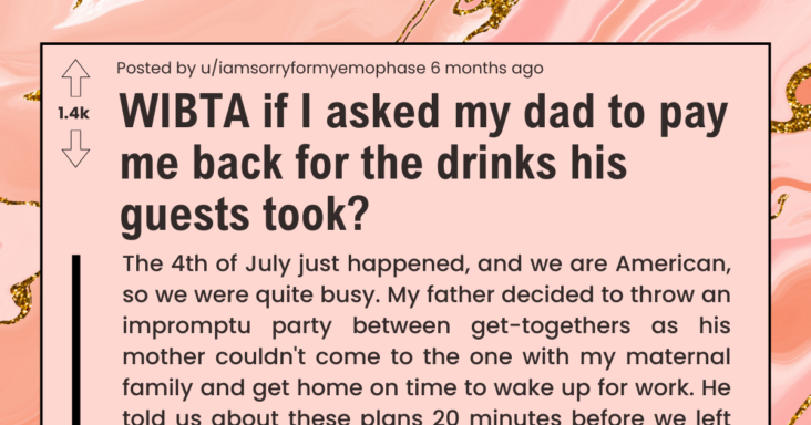 Kid Asks If They Are Wrong For Wanting Their Dad To Pay For Two Sodas His Guests Took