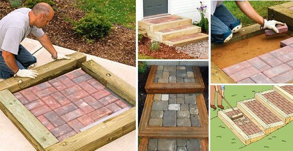 An effective technique to place wooden and brick steps in your patio! - grandgoldman.com