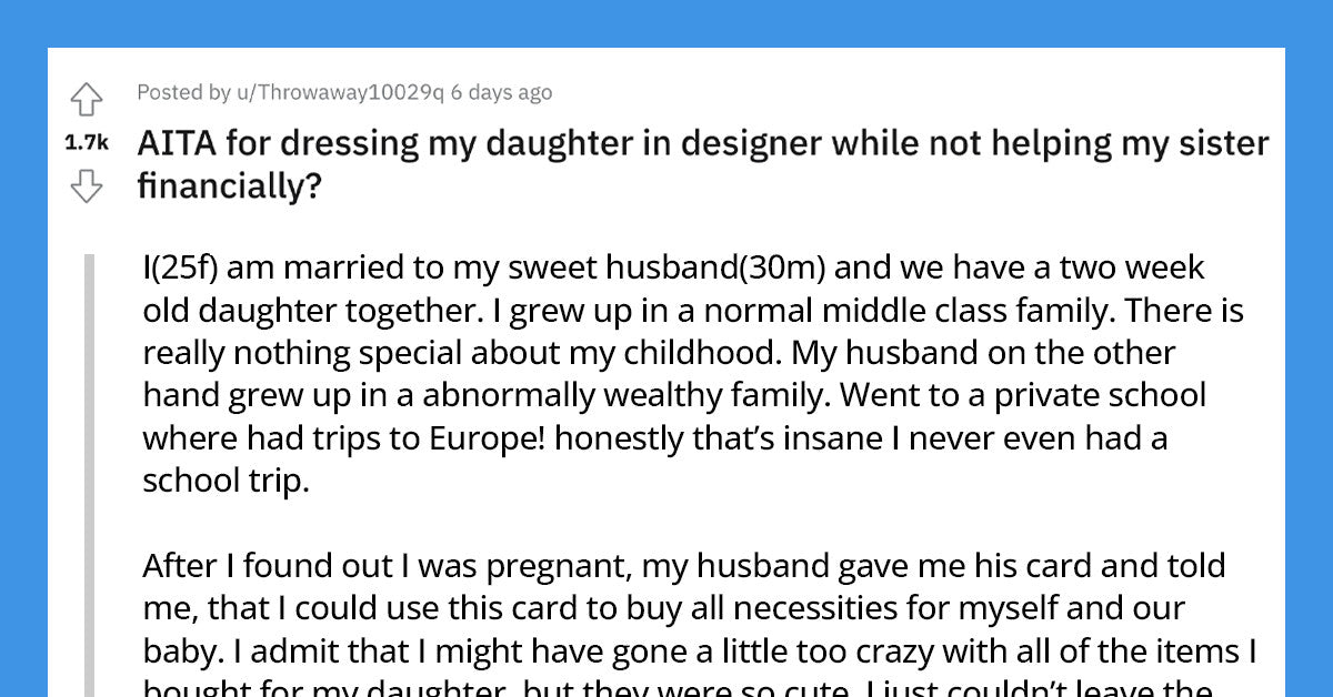 Woman Gets Baby Designer Clothes Instead Of Helping Sister Financially