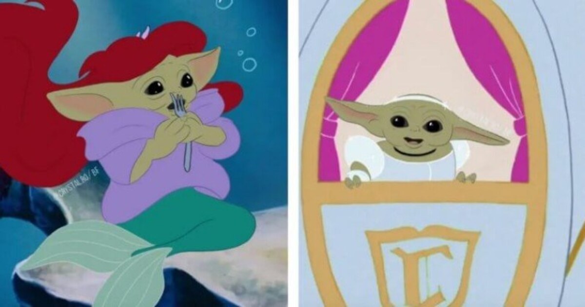 Artist Reimagines “Baby Yoda” As Disney Princesses - grandgoldman.com