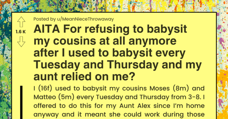 Girl Asks If She’s Wrong To Not Babysit Cousins Anymore And Aunt Lies To Kids