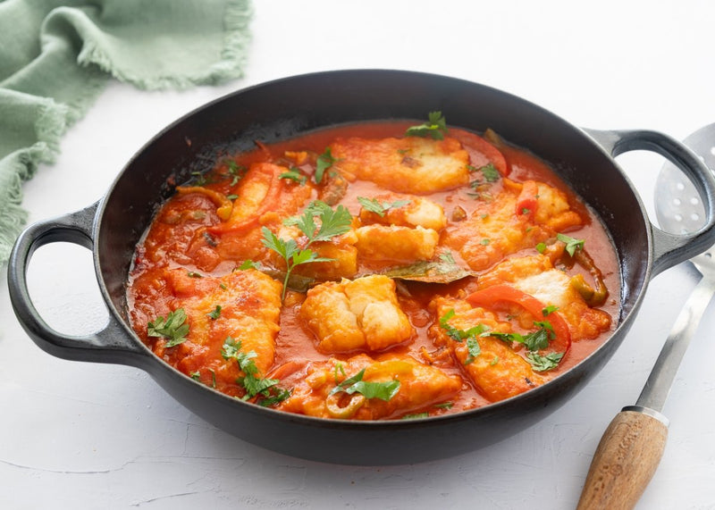 Bacalao con Tomate y Pimientos: Spanish Cod in Tomato Sauce