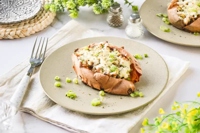 Stuffed Sweet Potato Recipe (Easy Healthy Dinner Idea) - grandgoldman.com
