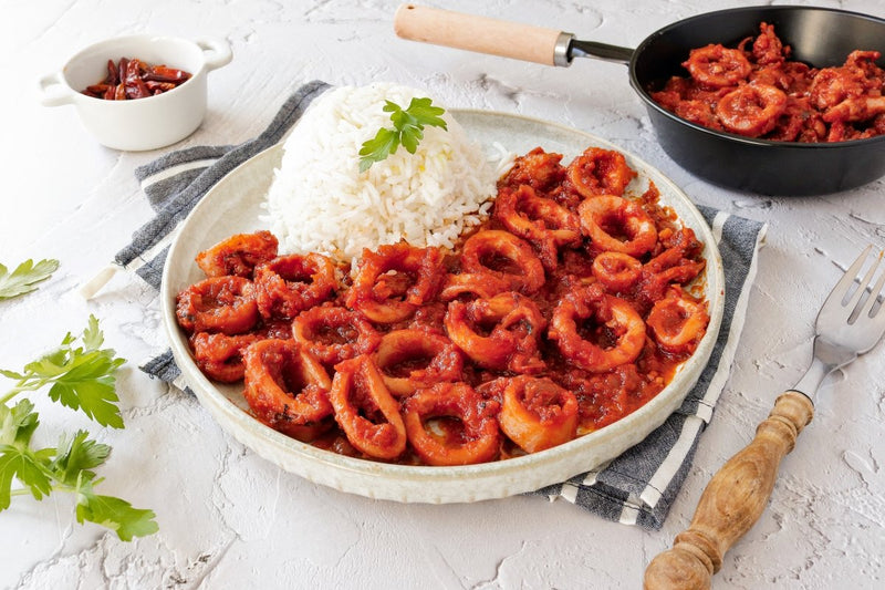 Calamares en Salsa Americana: Tender Spanish Squid in Sauce (60)