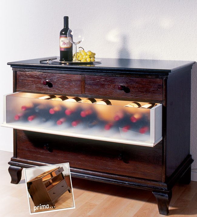 DIY Wine Rack from an Old Dresser Drawer