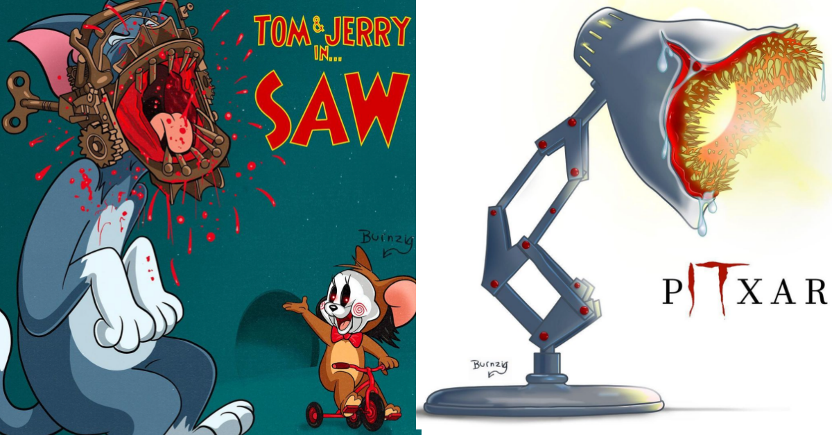 17 Famous Cartoons Fused With Horror Icons That Will Creep You Out