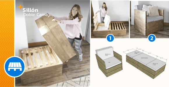 Learn about the plans and measurements to make a double bed chair! - grandgoldman.com
