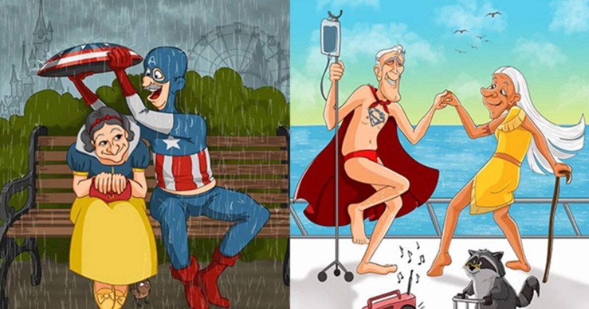 Artist Re-Imagines Superheroes And Famous Pop Icons As Pensioners