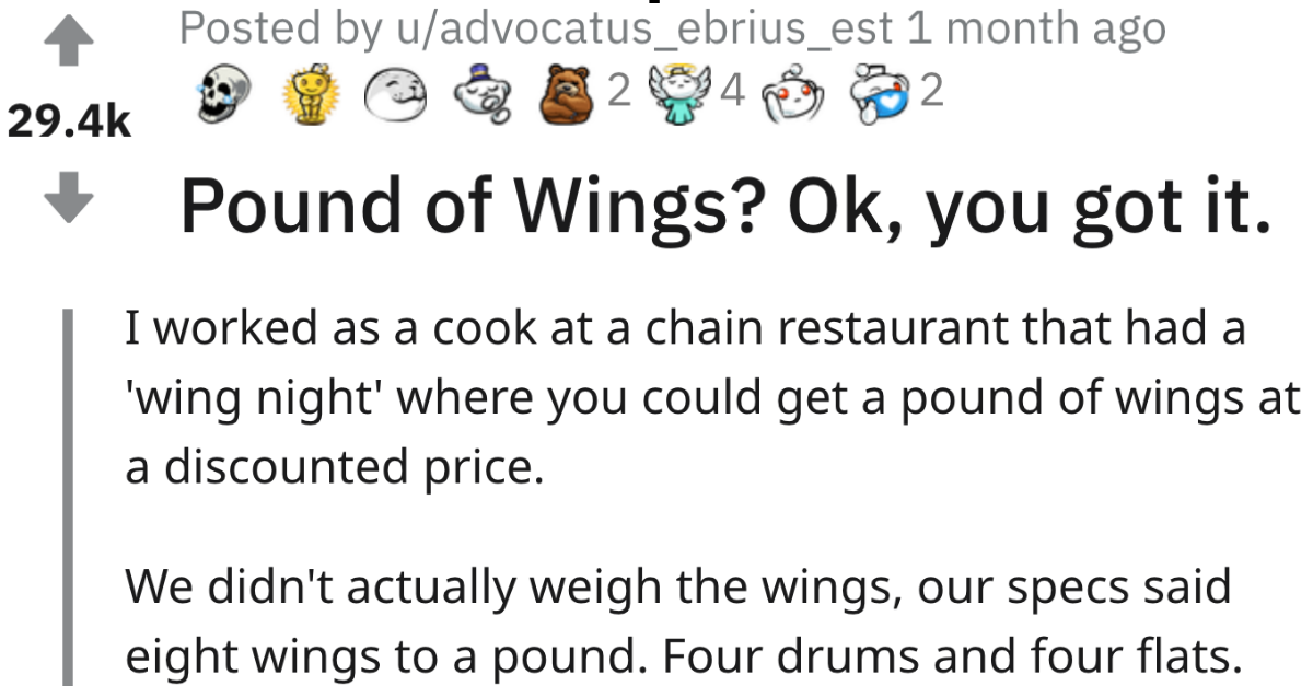 Restaurant Serves ‘Pound Of Wings’ Customer Asked To Weigh It, Gets Served Even Less - grandgoldman.com