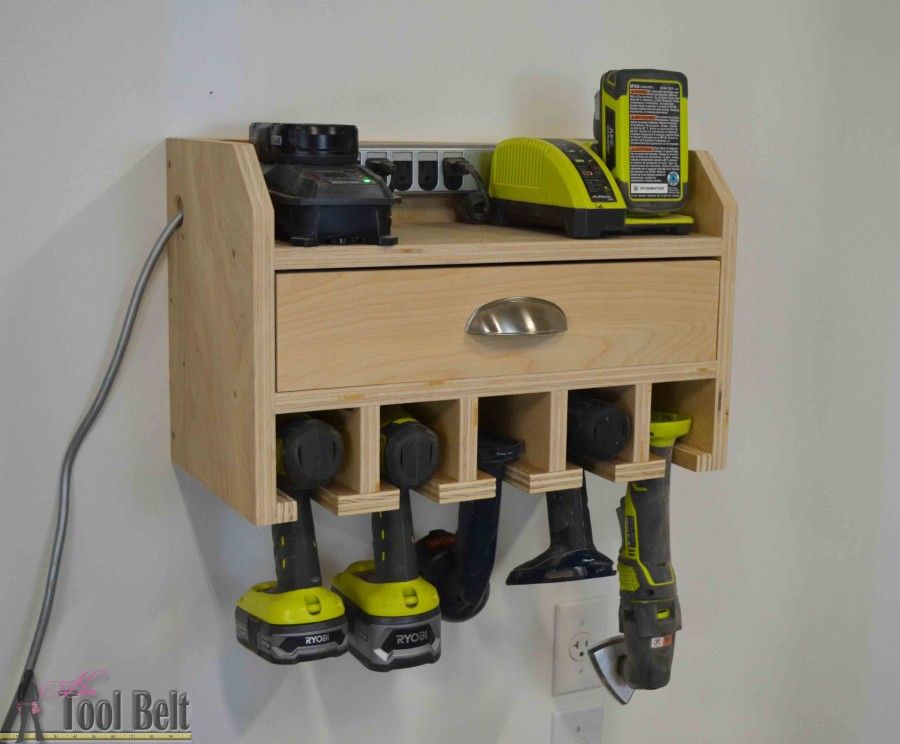 How to make a cordless drill storage and charging station - grandgoldman.com