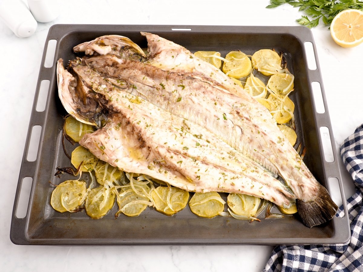 Baked Sea Bass Recipe: Spanish Fish with Potatoes
