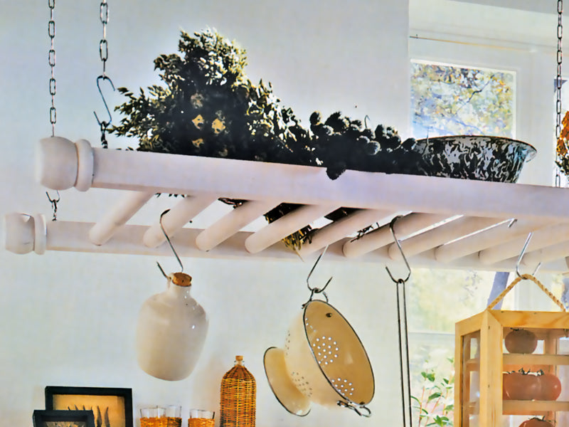 DIY Hanging Pot Rack for a Country Kitchen