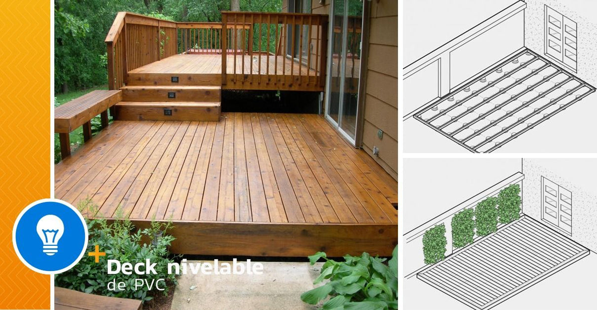Learn how to install a levelable PVC deck and a green wall - grandgoldman.com